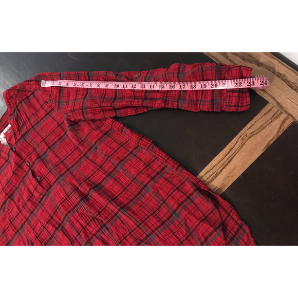 Anthropologie Holding Horses Women's Half Penny Red Plaid Tunic - Size Medium - Picture 7 of 11